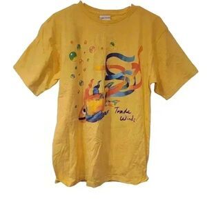 Bobbie Brooks VintageYellow Cotton Fish ""Trade Winds"" Crew Neck Short Sleeve T